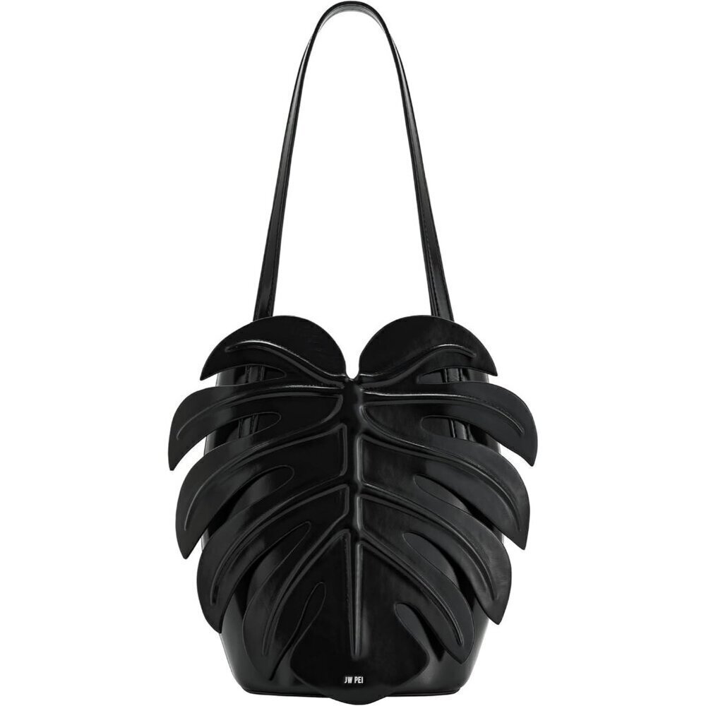 Women's Black Cecelia Leaf Shape Shoulder Bag